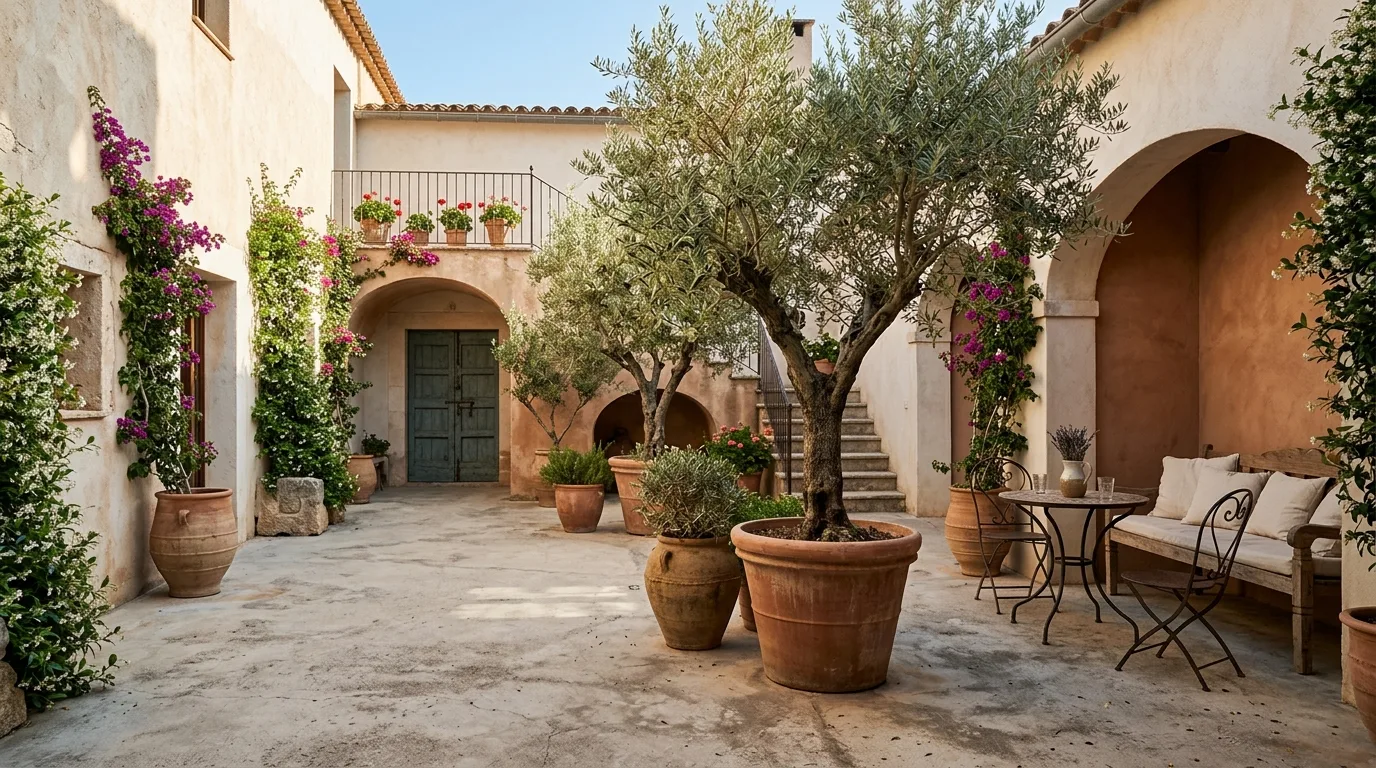 Courtyard with Olive Trees